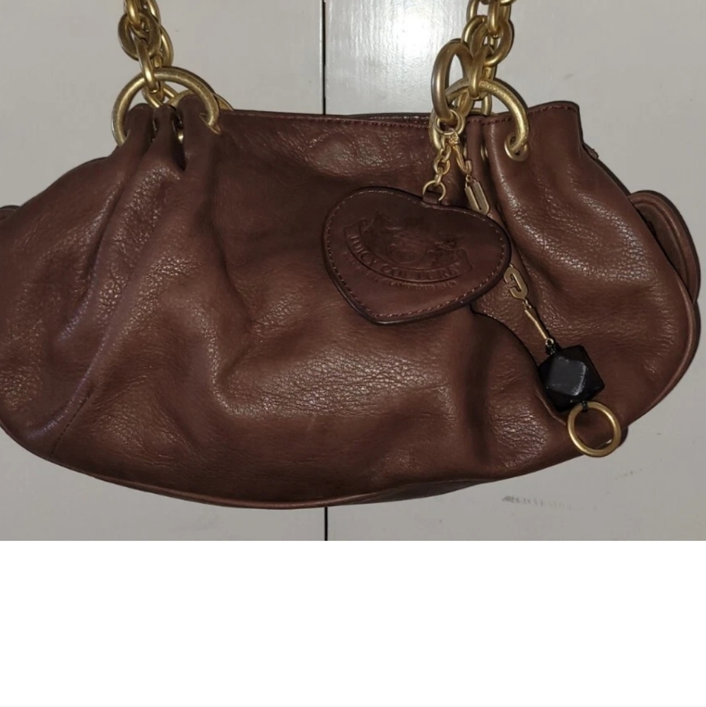 Juicy Couture Brown Leather Shoulder Date Night Small Bag - Picture 13 of 15